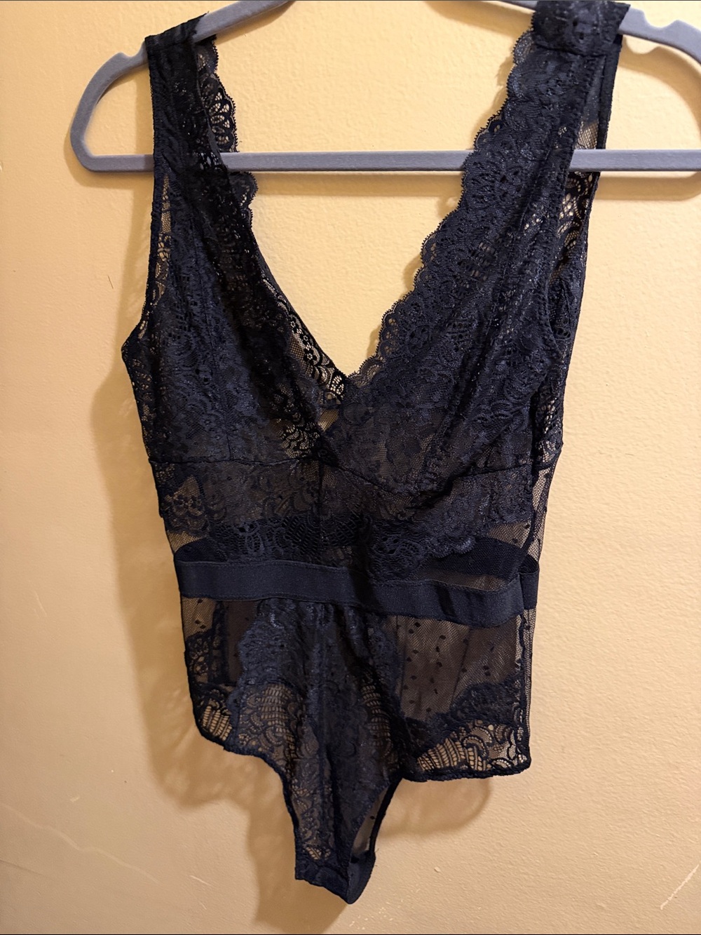 Lulus Lace Deep V Bodysuit - Black